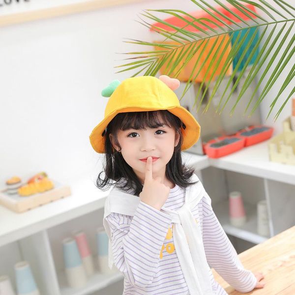 

caps & hats 2021 cotton love basin cap outdoor sun shade boys and girls fisherman hat candy colors super cute children summer, Yellow