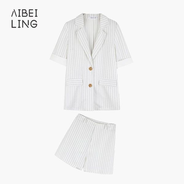 

two piece dress spring and summer korean office lady short sleeve shorts set, White