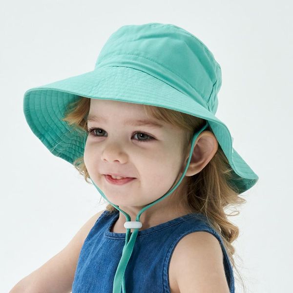 

caps & hats 1 pc summer cute baby bucket hat spring cartoon kids panama outdoor beach girls sun infant fisherman cap, Yellow