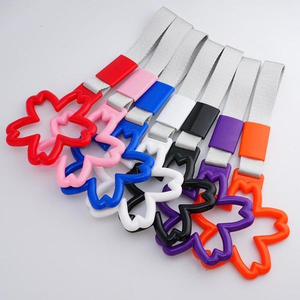 

safety belts & accessories flower shape train bus handle hand strap drift charm car auto subway interior styling pull l8g0