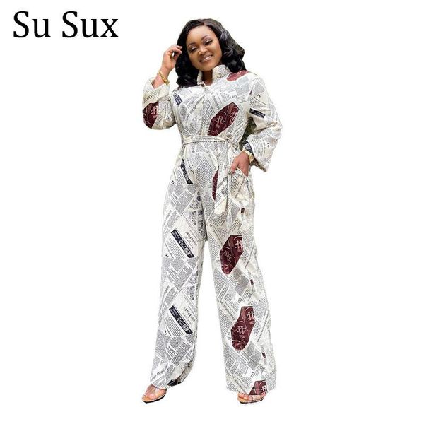 

ethnic clothing africa letter wide leg jumpsuit african dresses for women romper long sleeve pants spring autumn, Red