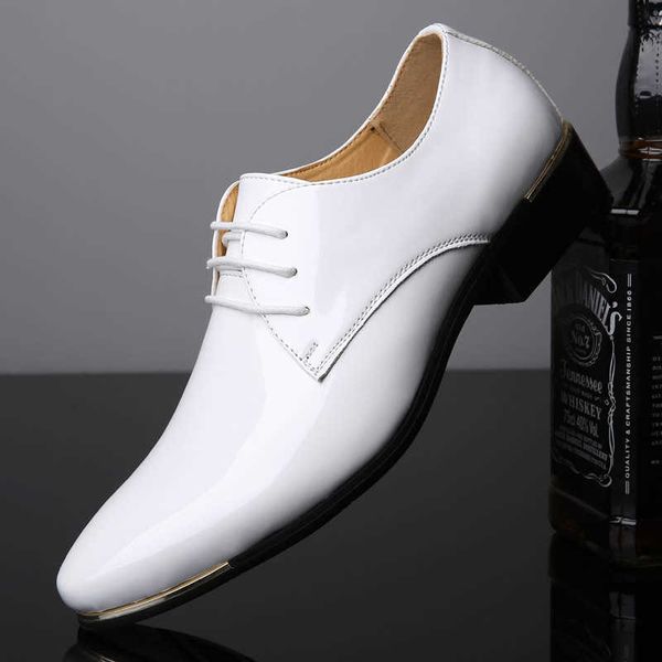 

men's leather shoes patent casual business white ess low heel fashion, Black