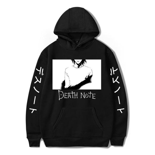

men's hoodies & sweatshirts death note anime hoodie kawaii harajuku y2k streetwear sweatshirt undefined kpop women/man oversized unise, Black