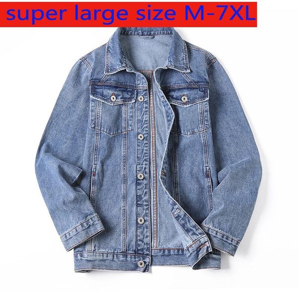 

men's jackets 2021 fashion super large men spring light denim jacket casual single breasted coats plus size mlxl2xl3xl4xl5xl6xl7xl, Black;brown