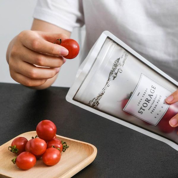 

food savers & storage containers 4pcs water cup type preservation bag snack fruit airtight seal container reusable waterproof