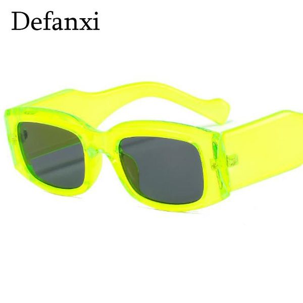 

outdoor eyewear fancy fluorescent green sunglasses women 2021 fashion jelly colors female summer traveling thick frame glasses uv400