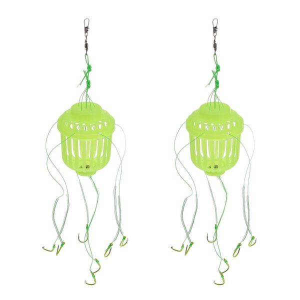 

fishing hooks 2pcs luminous bait practical lure trap cage basket