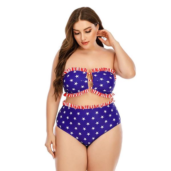 

women's swimwear plus size 10xl push up two pieces high waist bikini set dot print big vintage bathing suit beachwear large, White;black