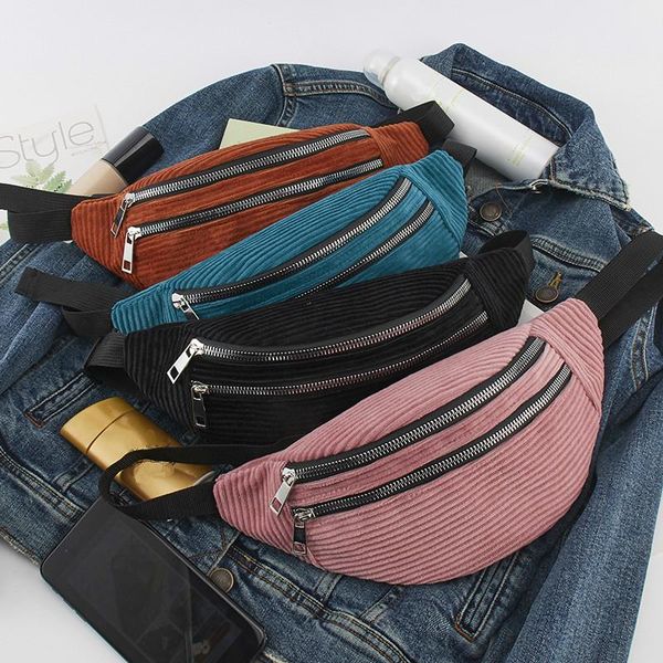 

waist bags women corduroy bag fanny pack fashion travel money phone chest