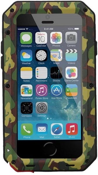 

cell phone pouches 7 case 8 camouflage full body shockproof dustproof waterproof aluminum alloy metal gorilla glass cover