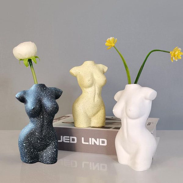 

nordic creative resin simulation body art vase decoration living room dried flower home decorat ornaments vases