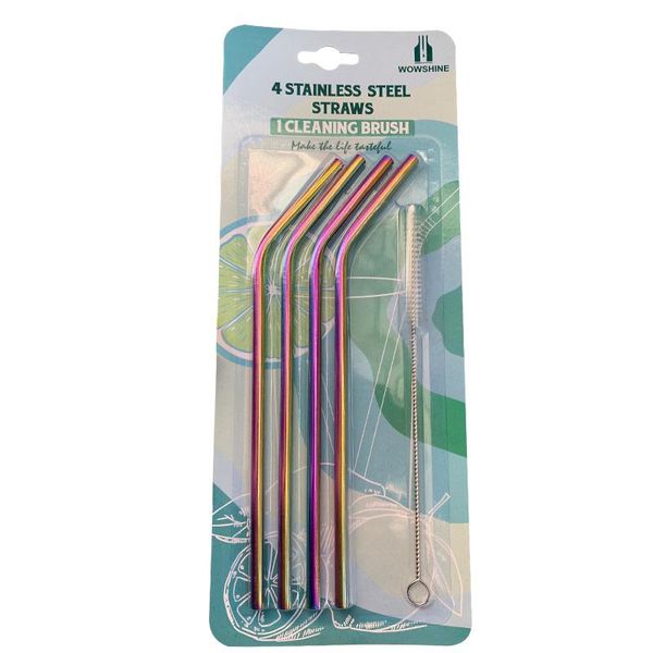 

drinking straws fda and lfgb passed stainless streel straw set 4 1 brush