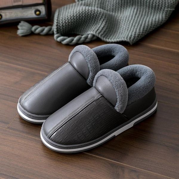 

women pu waterproof slippers ladies plush flat home shoes woman soft comfortable footwear female sewing indoor slipper cute girl1, Black