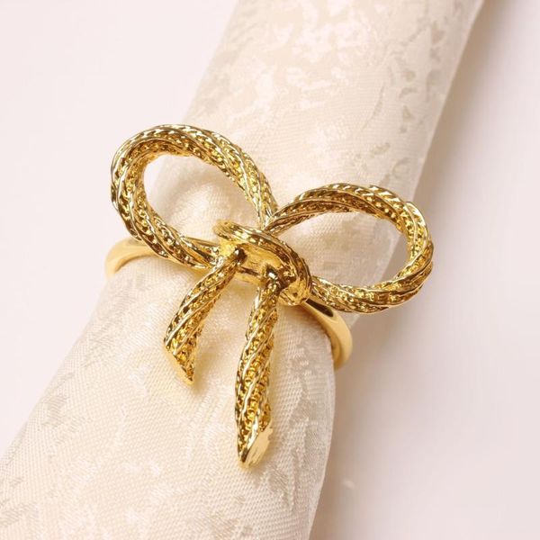 

metal bow napkin buckle gold ring table decoration western etiquette family party el supplies rings