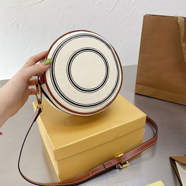 

quality canvas small round bag fashion women pocket purse circular crossbody handbag ladies barrel-shaped bags long shoulder starp