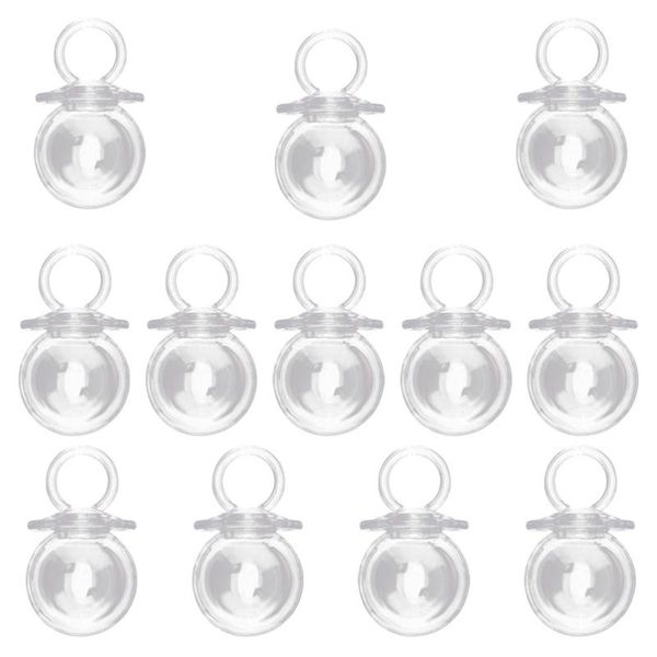 

12pcs/pack transparent candy box pacifier shape sugar containers holder party supplies for baby shower birthday wedding gift wrap