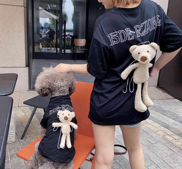 

sal of ins fashion brand pet cloth t-shirts, dogs, cats, parent-child , teddy gold
