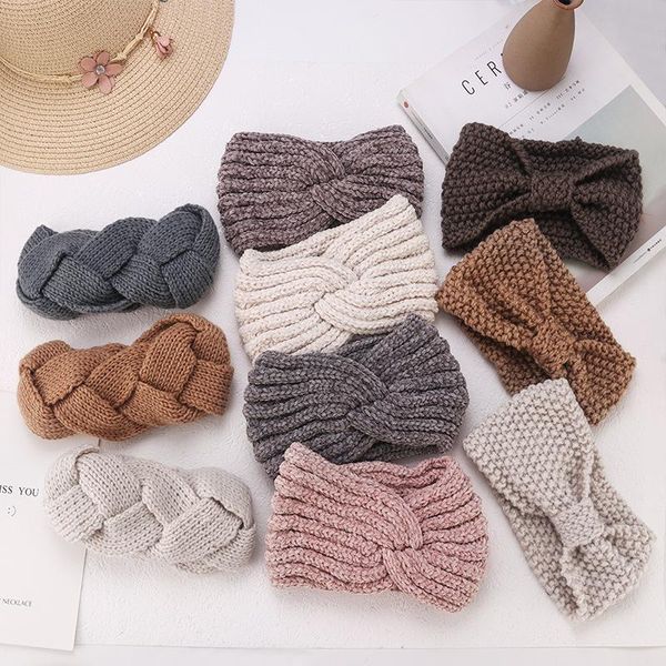 

hair accessories winter ear warmer headband women elastic knitted turban for ladies crochet wide hairband bandanas haarband