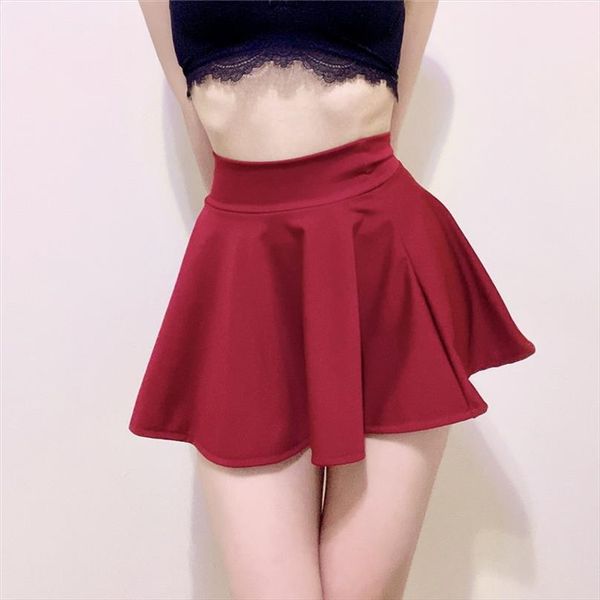 

micro mini outdoor womens skirts sweet dance short street wear high waist hem flared a line pleated, Black