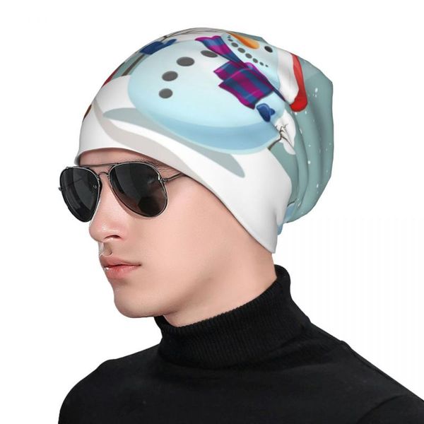 

beanies santa iceman merry christmas winter snowing man women's knit hat