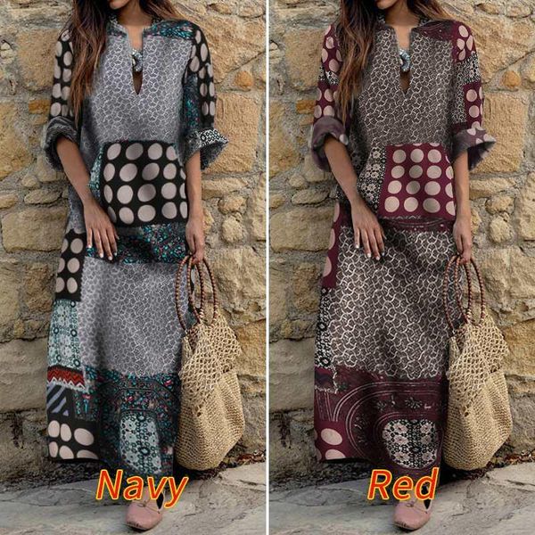 

autumn long sleeve dress kaftan casual bohemian vestidos female elegant robe plus size beach sundress s-5xl dresses, Black;gray
