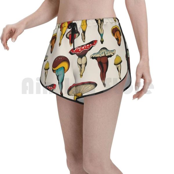

women's shorts poster swim tattoo flash bucute funny vegan botanical, White;black