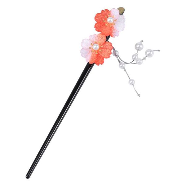 

hair clips vintage chopsticks decor sakura retro hairpin clip stick (red)