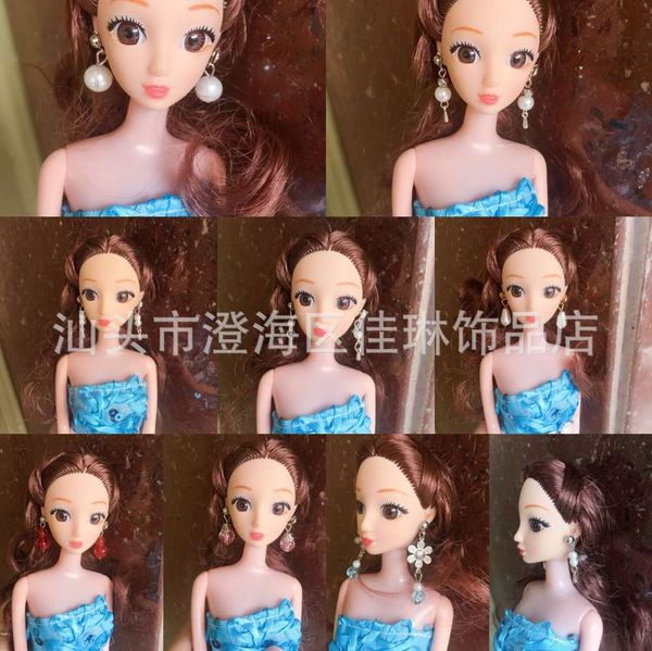 

doll headwear earrings toy golden pearl earrings