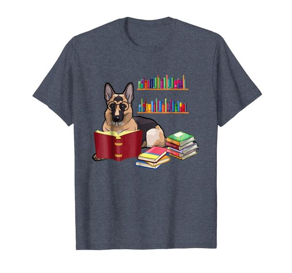 

German Shepherd Shirt Funny Book Reading Lover Gift Shirt, Mainly pictures