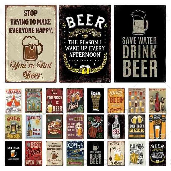 

beer decoration posters vintage plaque bar rules club wall decor s retro metal poster tin sign puba