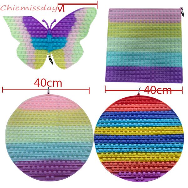 

glow in dark 40/45cm super big size rainbow fidget toy push simple dimple toy sensory bubble fidget toys stress relief