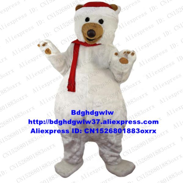 

mascot costumes christmas white sea bear polar bear mascot costume cartoon character publicity campaign performing arts zx648, Red;yellow