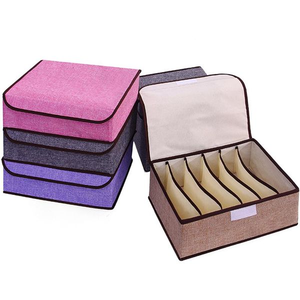 

storage drawers clothes organizer box 6/8/18 cell bin cotton linen underwear saving space foldable multipurpose receiving for home use