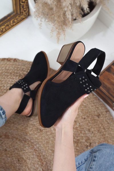 

sandals women's white thick eva outsole knitwear stone band comfort sports, Black