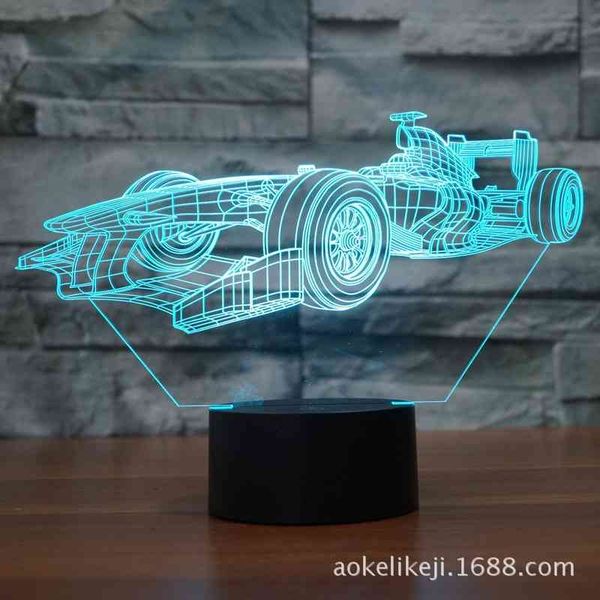 

2019 new 3d f1 racing colorful remote control acrylic led touch lights 3302