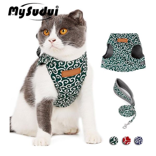 

cat collars & leads mysudui adjustable vest harness leash set escape proof puppy dogs outdoor walking jacket chihuahua yorkie