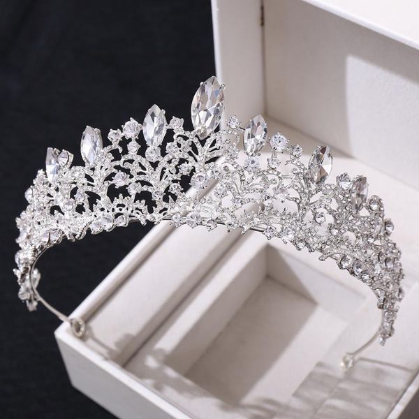 

hair clips & barrettes 6 color wedding crown jewelry bridal accessories women baroque rhinestones crystal tiaras bride queen party gift, Golden;silver