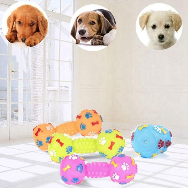 

cat toys pet pvc colorful dumbbell shaped chew for cleaning teeth dog durable molar solving boredom toy