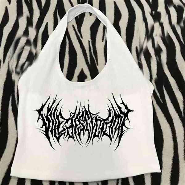 

aesthetic y2k kawaii womens camis gothic punk street navel, White