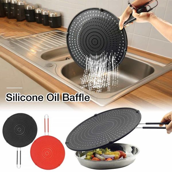 

mats & pads silicone splatter screen grease high heat resistant oil splash guard cover set cooking frying pan cast iron realistic