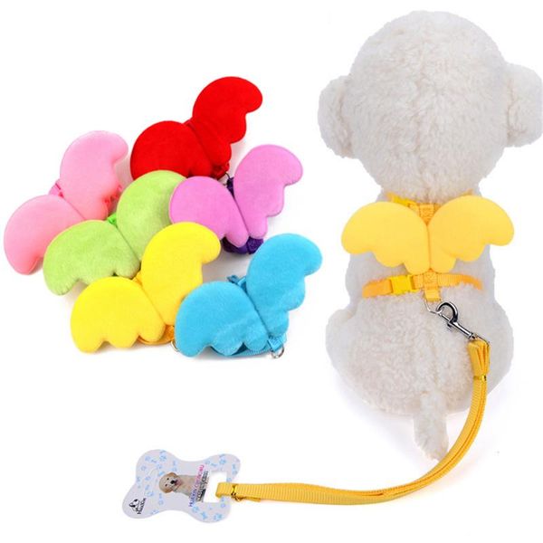 

cat collars & leads angel harness and leash set cute dog pet colorful adjustable wing designer puppy vest traction ropes
