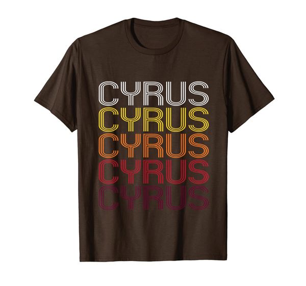 

cyrus retro wordmark pattern - vintage style t-shirt, White;black