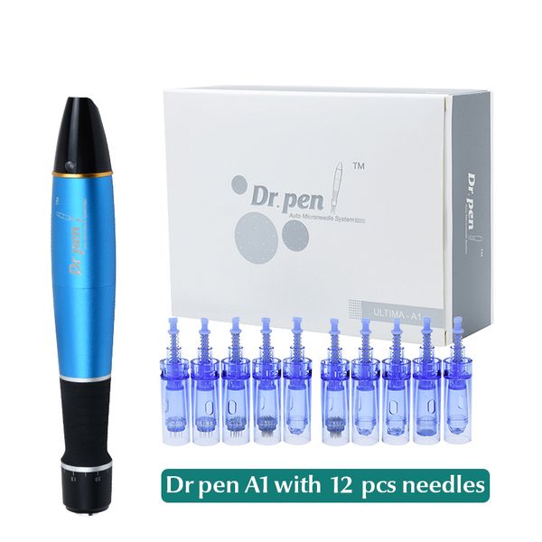 Dr.Pen A1-W Microneedling Derma Pen senza fili con cartucce ad ago da 12 pezzi Auto Microneedle System Cura della pelle