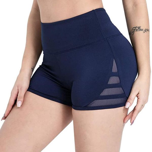 

yoga outfit 25# summer sport shorts women high waist elasticated seamless fitness leggings push up gym training tights pocket short