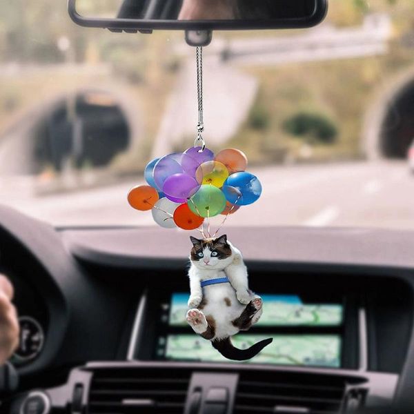 

car pendant decoration cute colorful balloon kitty rearview mirror for goods interior accessories decorations