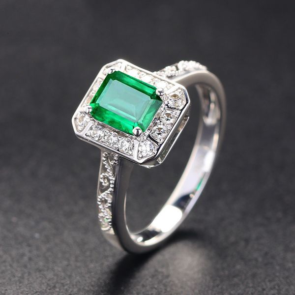 

long emerald color ring for women, Silver
