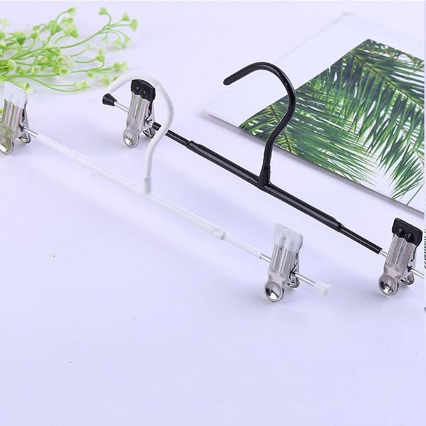 

hangers & racks 5pcs retractable pants stainless steel trouser clamp clothing hanger (black)