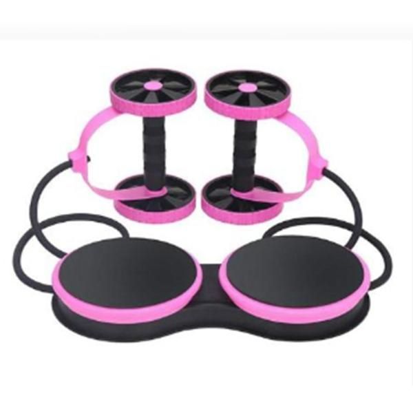 

ab wheel exercise fitness equipment - 5-in-1 multi-functional core workout abdominal machine roller home gym equip resistance bands