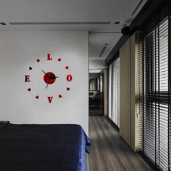 

wall clocks diy love combination clock bedroom office home decoration 669