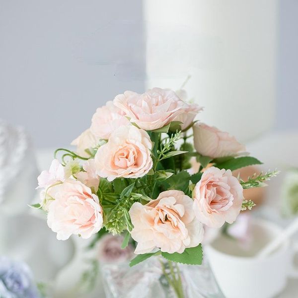 

decorative flowers & wreaths 10 artificial rose bridesmaid bouquet 5 true and false diy home garden wedding decoration flores
